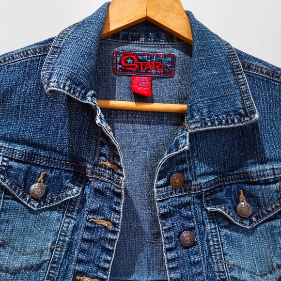 Star Jeans Women's Denim Dark Wash Cropped Jacket - Picture 11 of 16